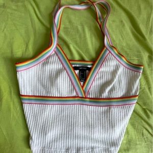 Forever 21 white rainbow top